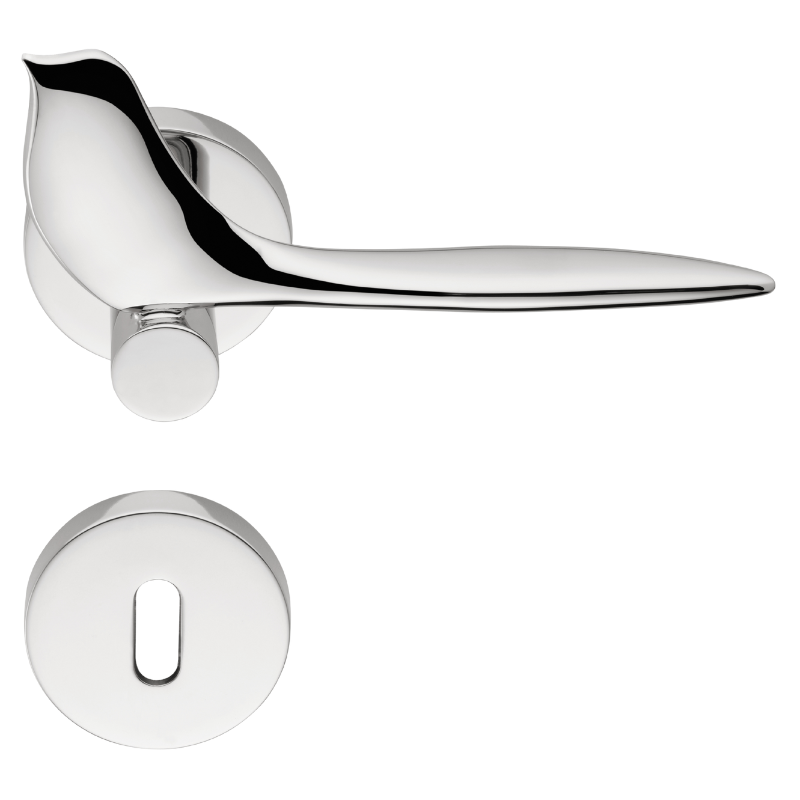 Twitty - R - Chrom poliert - Türdrücker / Rosettengarnitur - Colombo Design