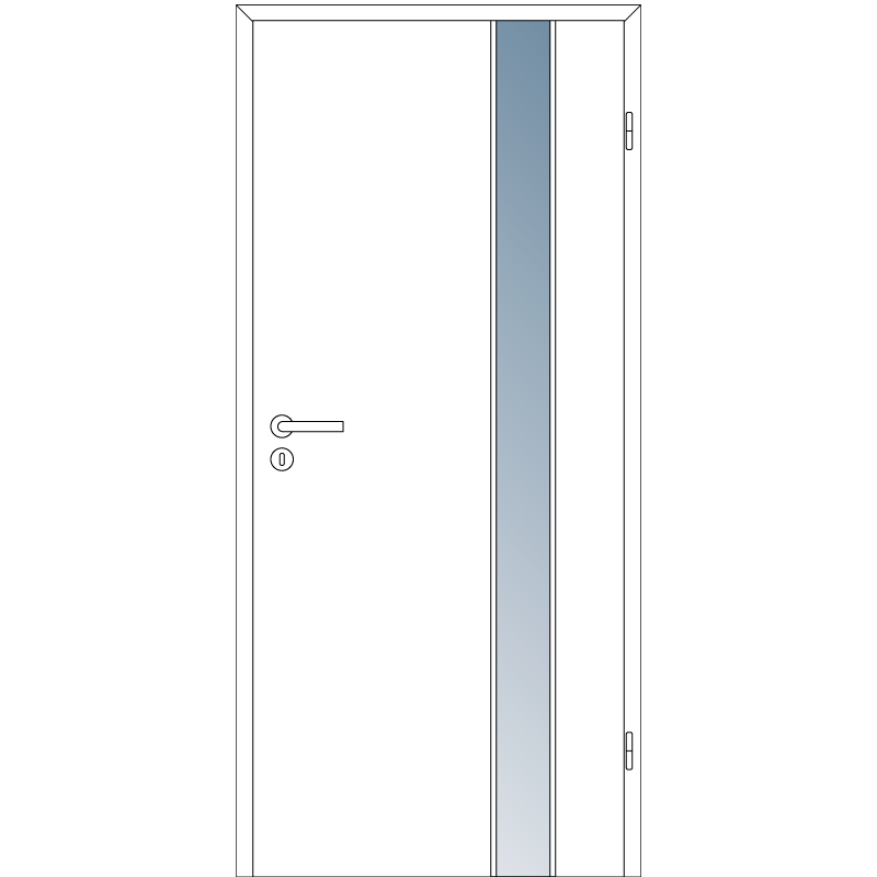 Tür/Haustür, Zarge, Türgriff, Stahl/Metall, glasfrei