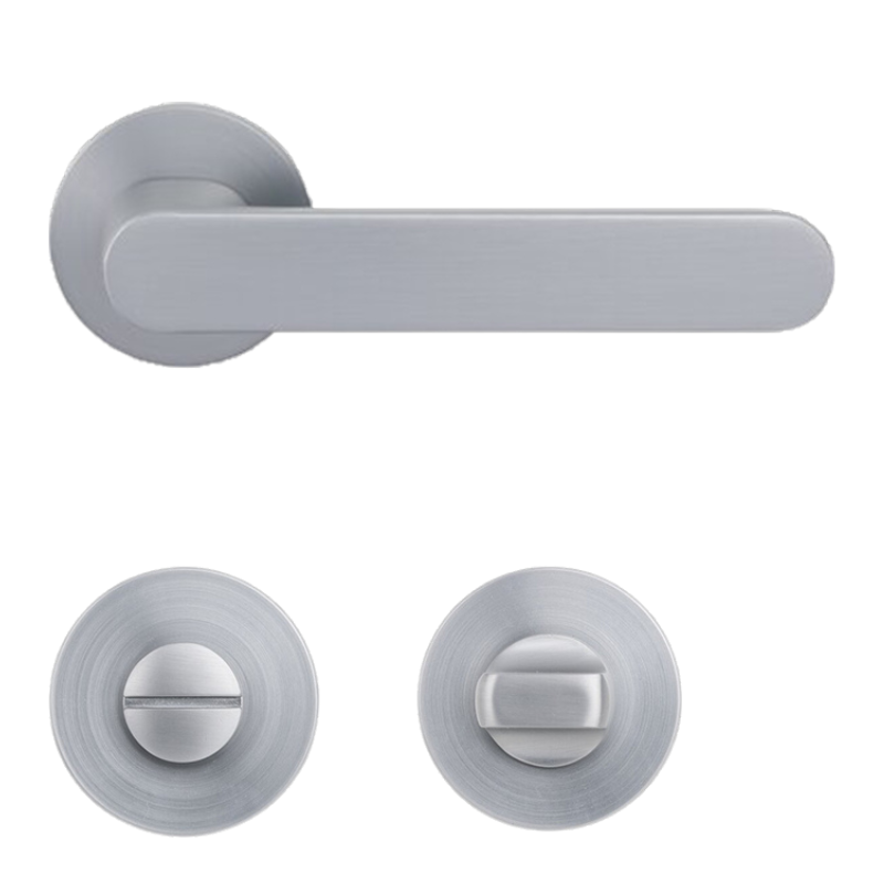 Aversa Round - Silbergrau - Türdrücker / Rosettengarnitur - Griffwelt