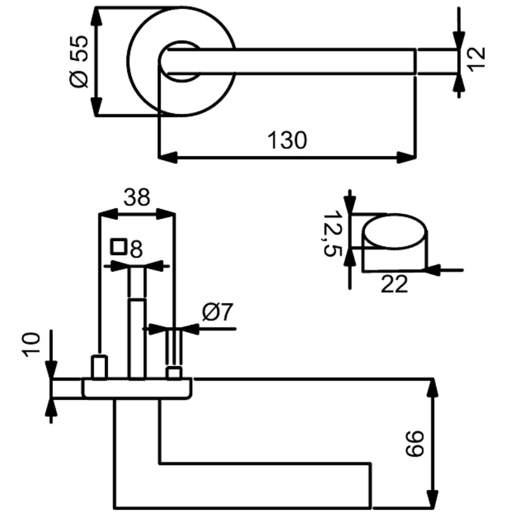 Zoe  - R - Edelstahl - Türdrücker / Rosettengarnitur - Südmetall GmbH