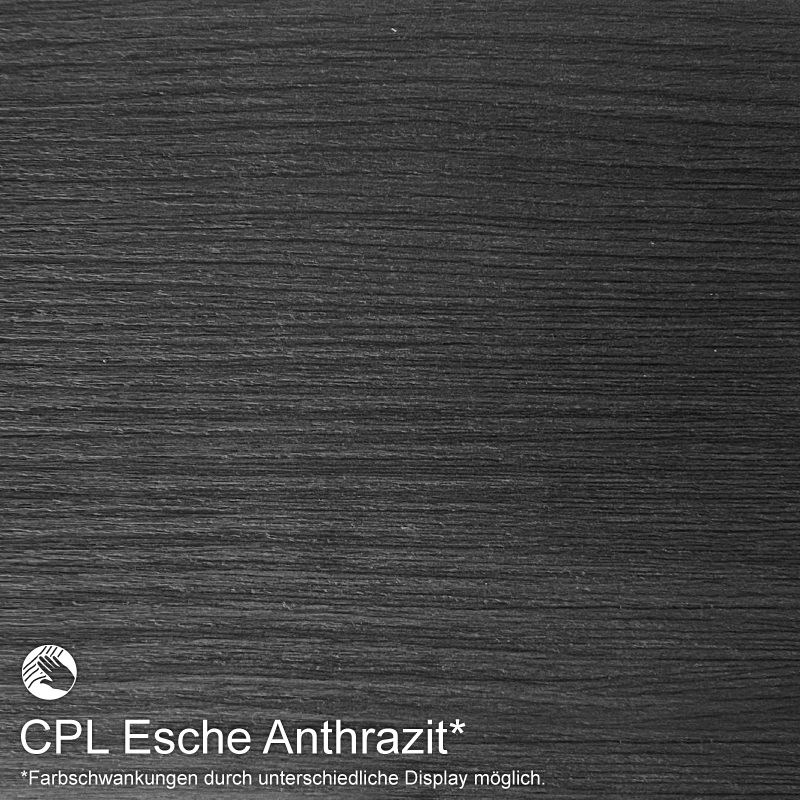 Esche Anthrazit Schiebetür in der Wand laufend - fühlbare CPL Oberfläche - Maserung Quer