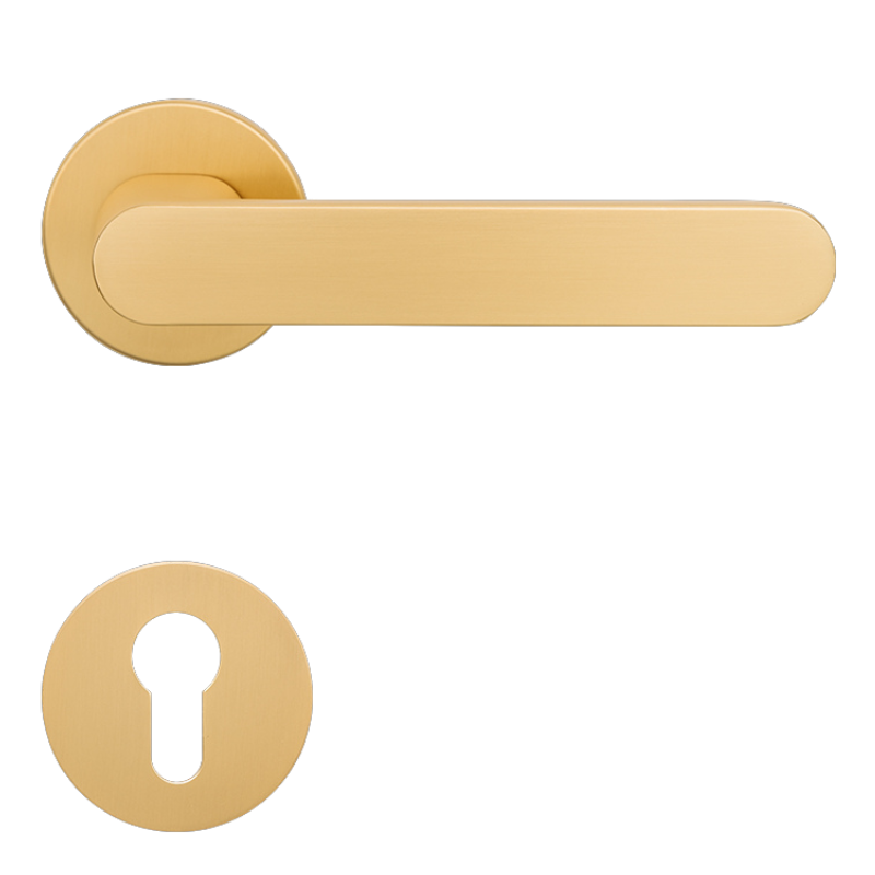 Aversa Round - Gold matt - Türdrücker / Rosettengarnitur - Griffwelt