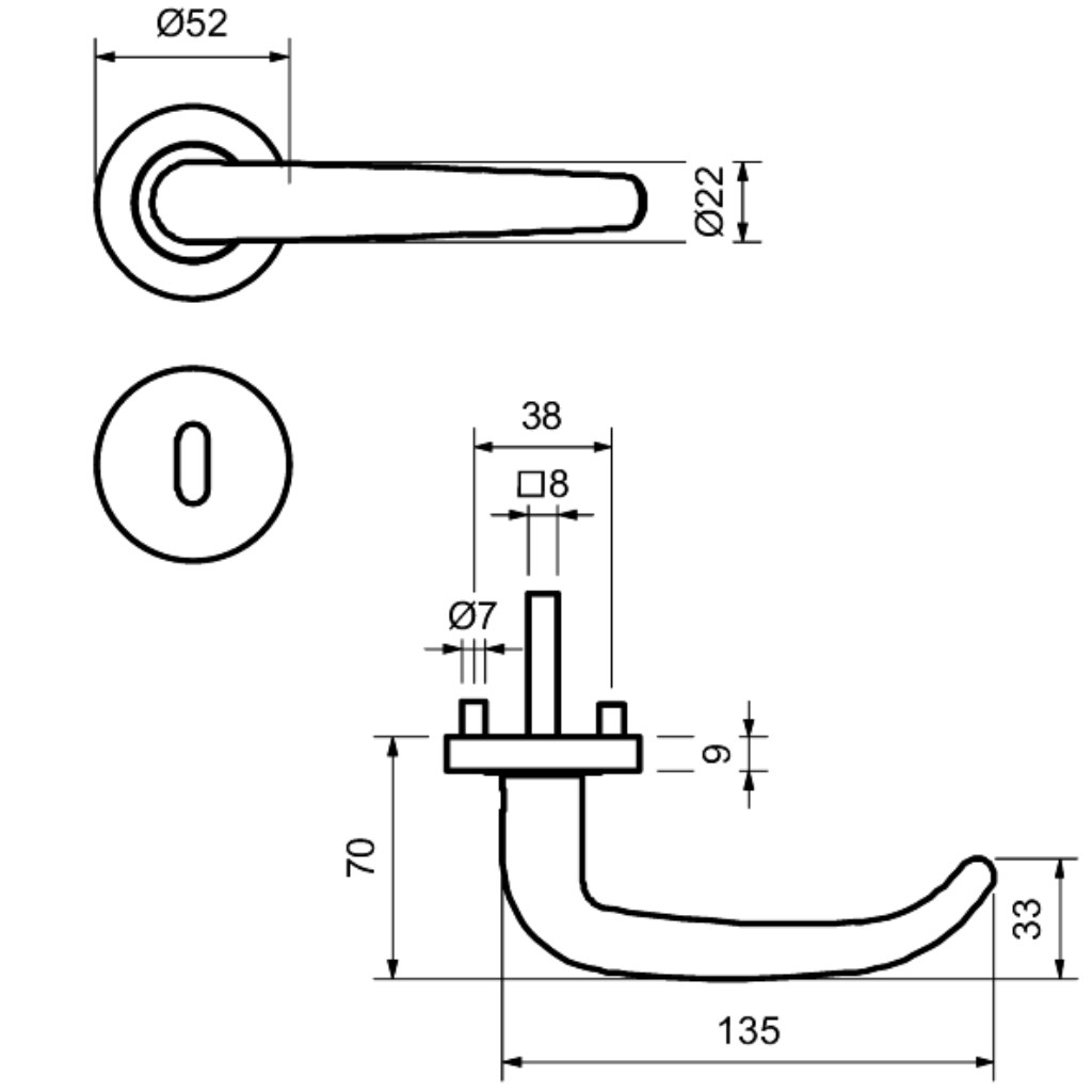 Nassau II - R  - Türdrücker / Rosettengarnitur - Südmetall GmbH