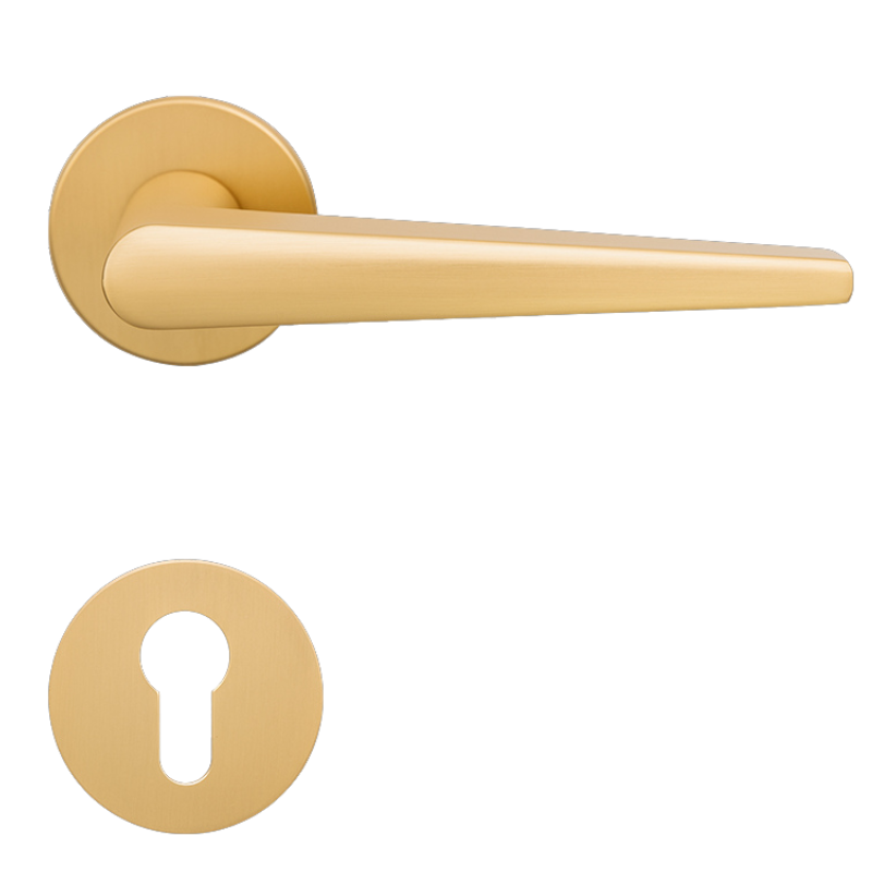 Anzio Round - Gold matt - Türdrücker / Rosettengarnitur - Griffwelt