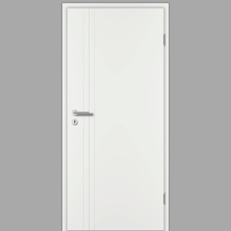 Riva RI10 Zimmertür / Innentür Weiss RAL 9016 mit Zarge CPL Weißlack