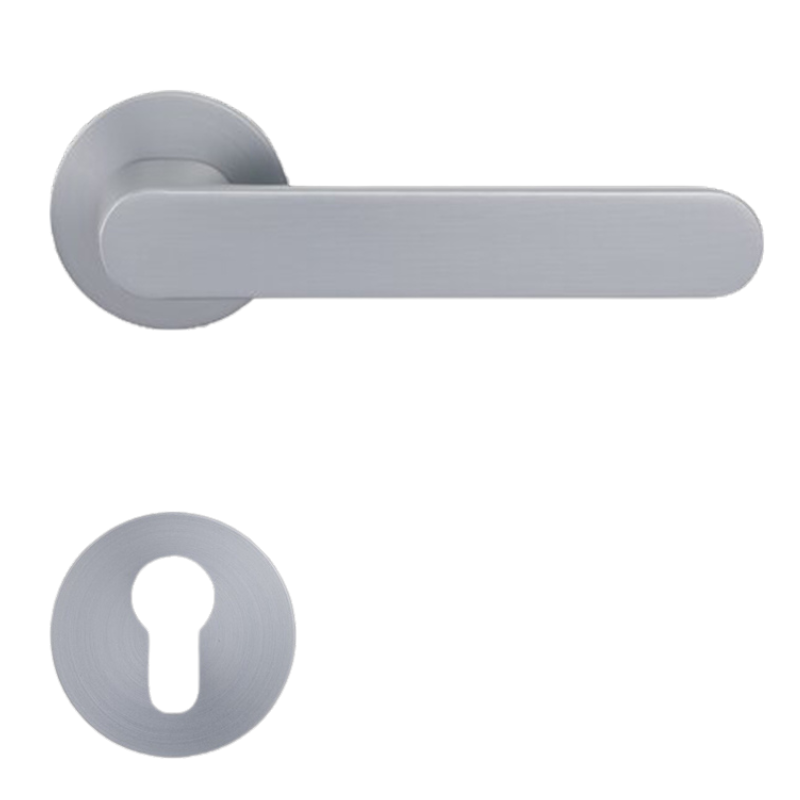 Aversa Round - Silbergrau - Türdrücker / Rosettengarnitur - Griffwelt
