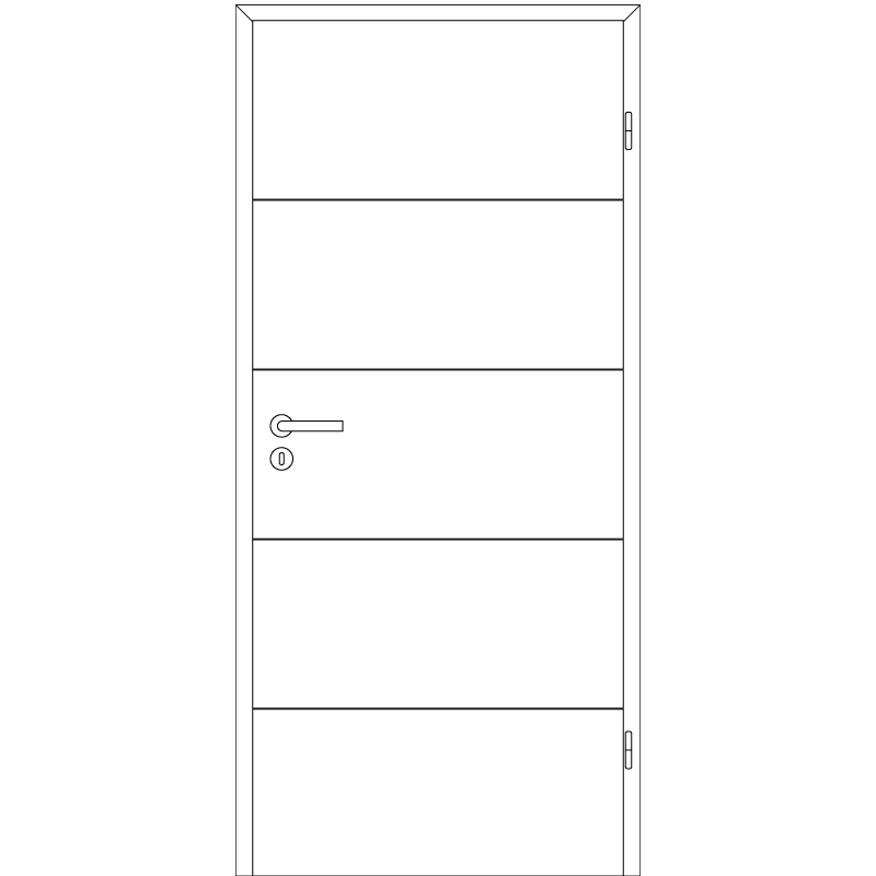 Riva RI1 Zimmertür / Innentür RAL 9016 mit Zarge Verkehrsweiß