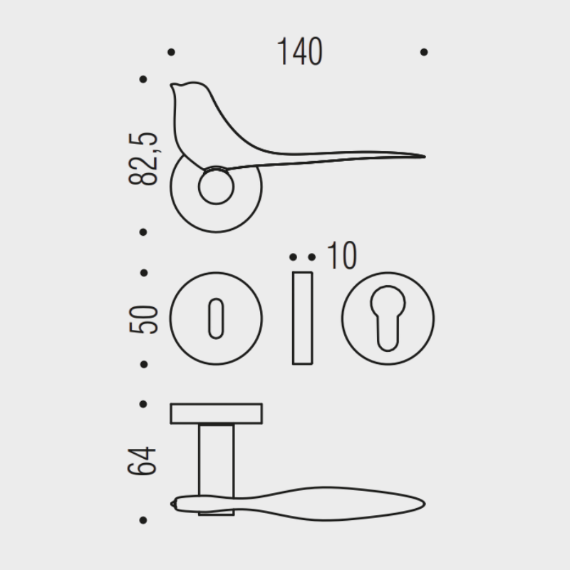 Twitty - R - Messing poliert - Türdrücker / Rosettengarnitur - Colombo Design
