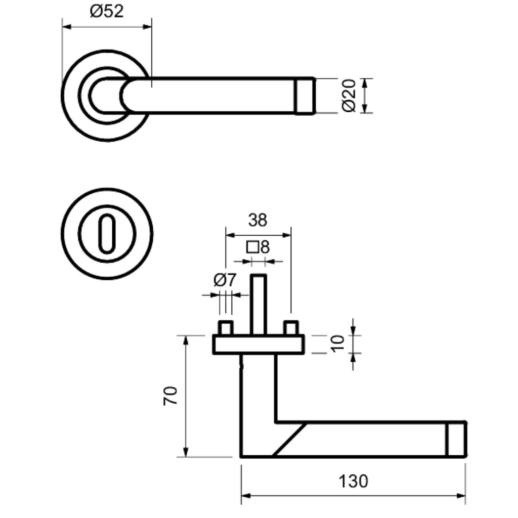 Meran - R - Türdrücker / Rosettengarnitur - Südmetall