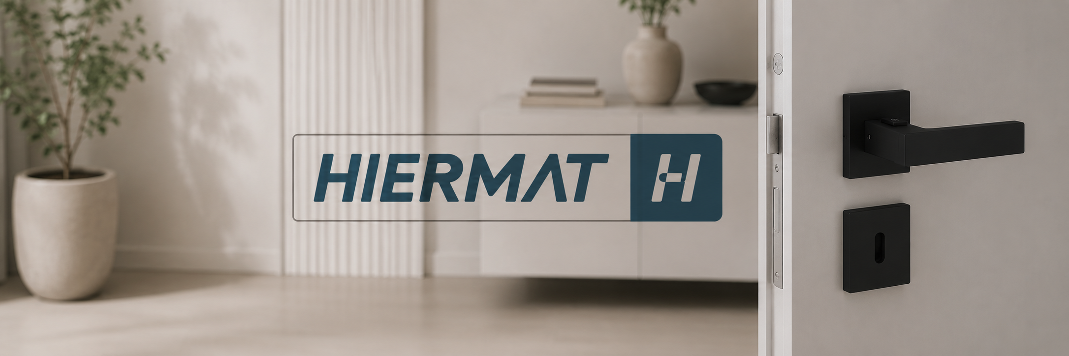Tür, Glas­tür, Griff, Inneneinrichtung, Logo
