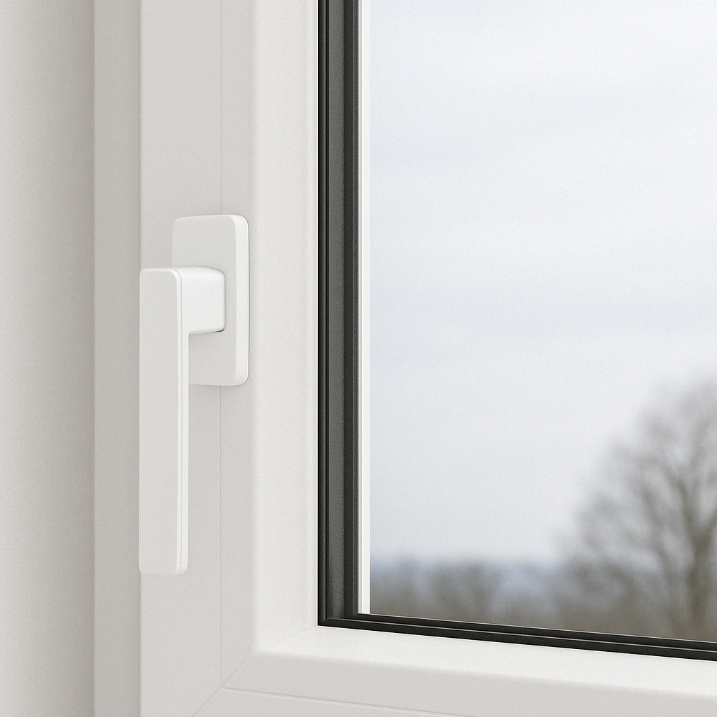 Erwin - Aluminum Weiß RAL 9016 - Fenstergriff / Rasterolive - Südmetall