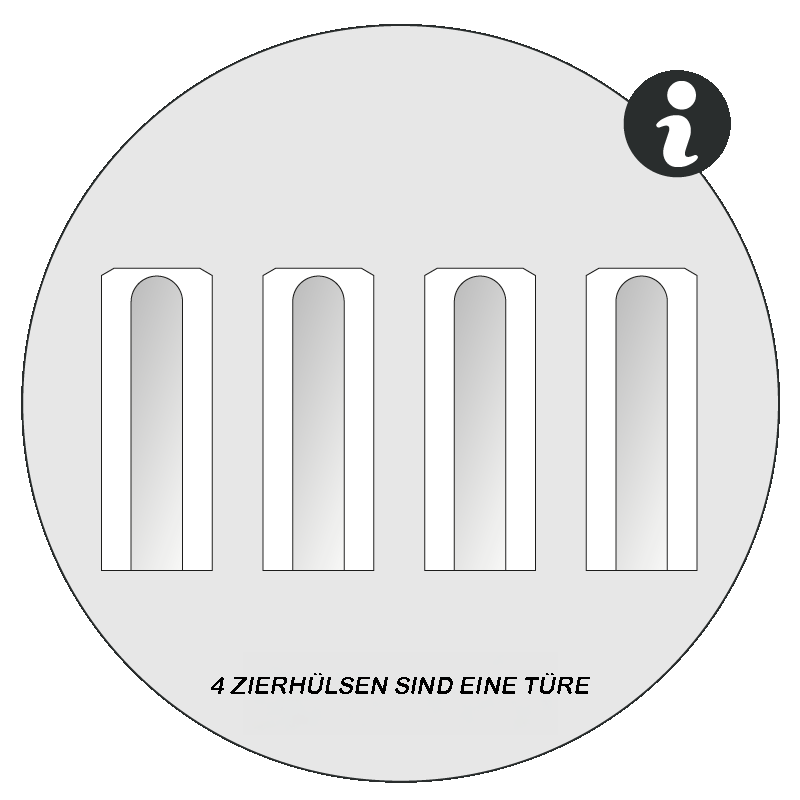 Zierhülsen-Set Schwarz matt für Türbänder