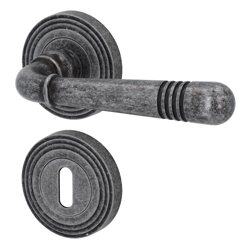Saline-R Antik grau - Türdrücker / Rosettengarnitur - Südmetall