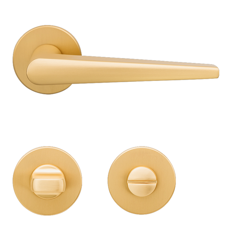 Anzio Round - Gold matt - Türdrücker / Rosettengarnitur - Griffwelt