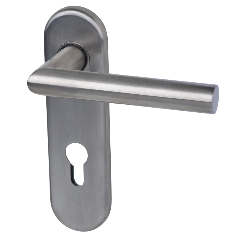 Sicura Ronny-KS - Aluminium F1 - Drücker/Drücker - Schutzbeschlag für Wohnungstüren