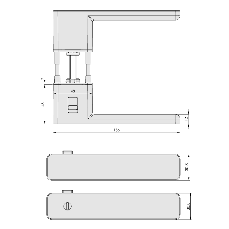 R8 ONE - smart2lock - Smatgrau- Türdrücker / Rosettengarnitur - Griffwerk