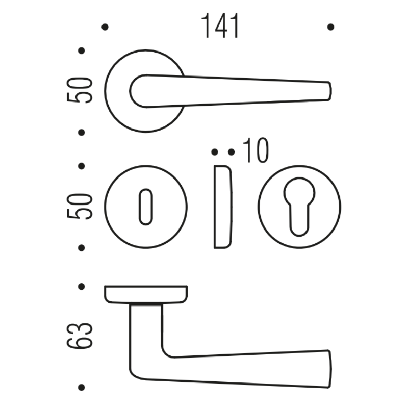 Robot - Umber Bronze - Türdrücker / Rosettengarnitur - Colombo Design