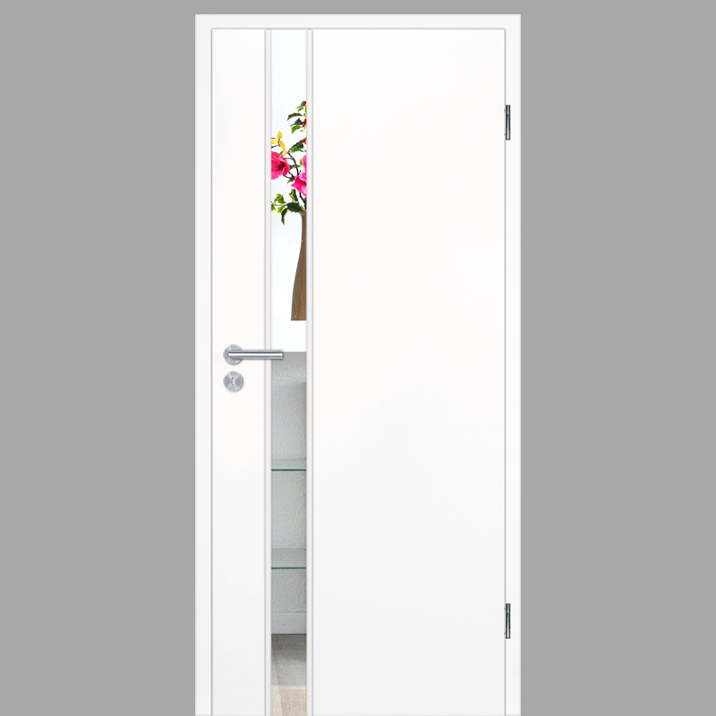 Polarweiss 03 - Light 1-S - Holzglastür mit Zarge CPL RAL 9003