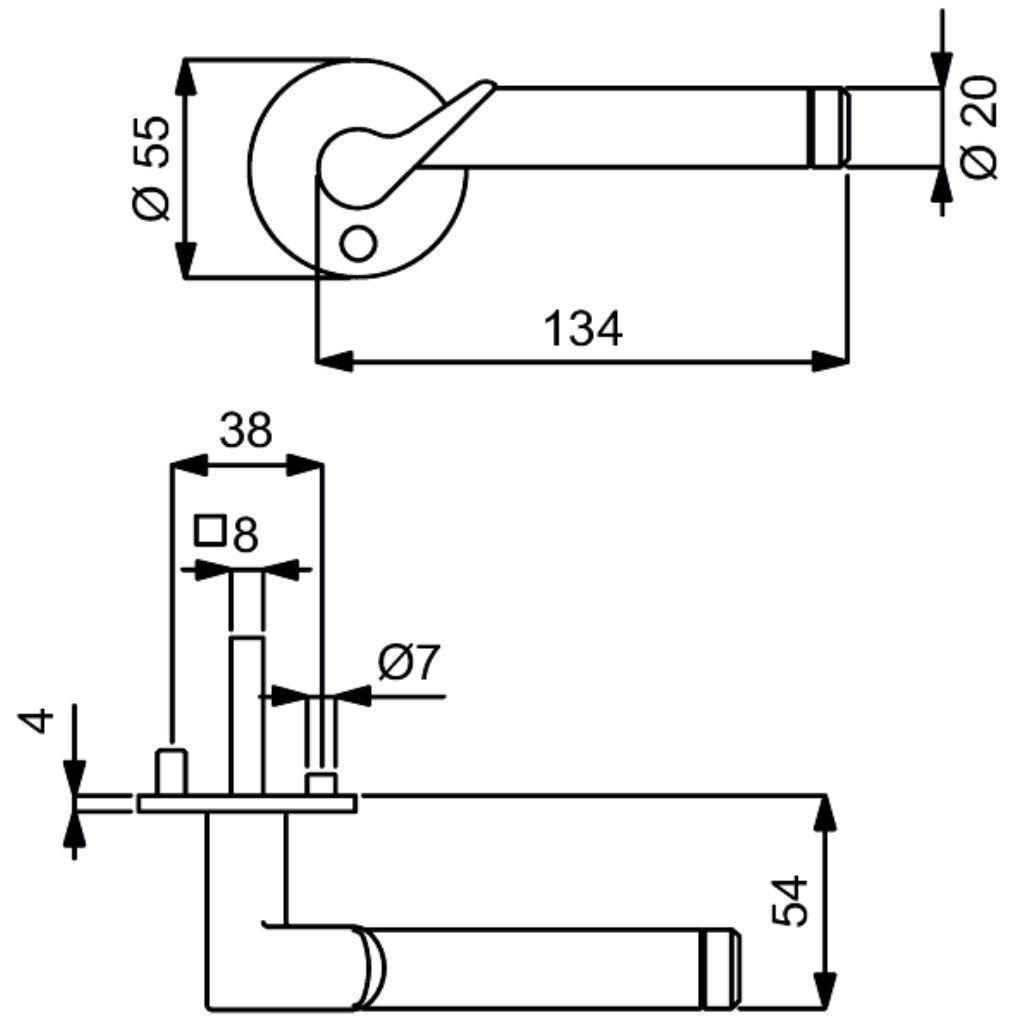 Elena - R Flat - Türdrücker / Rosettengarnitur - Südmetall GmbH