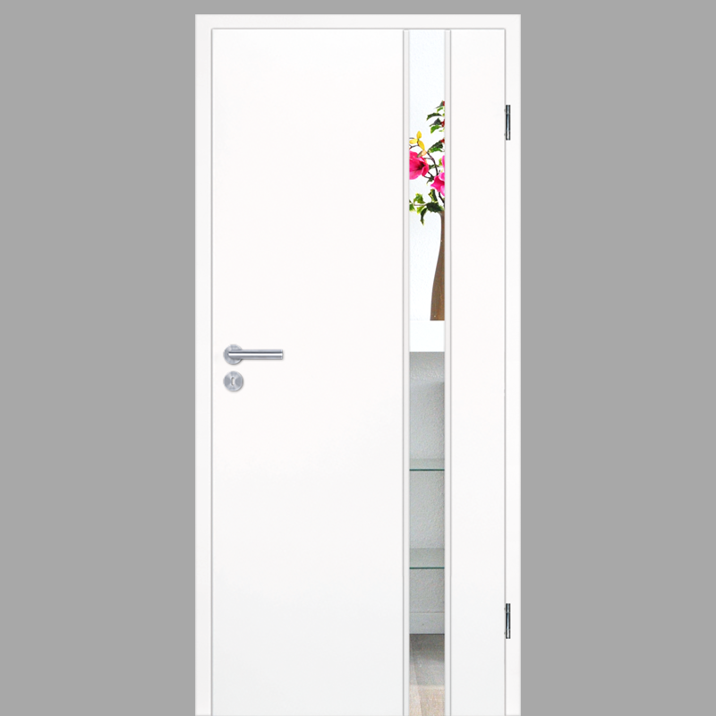 Polarweiss 03 - Light 1-B - Holzglastür mit Zarge CPL RAL 9003