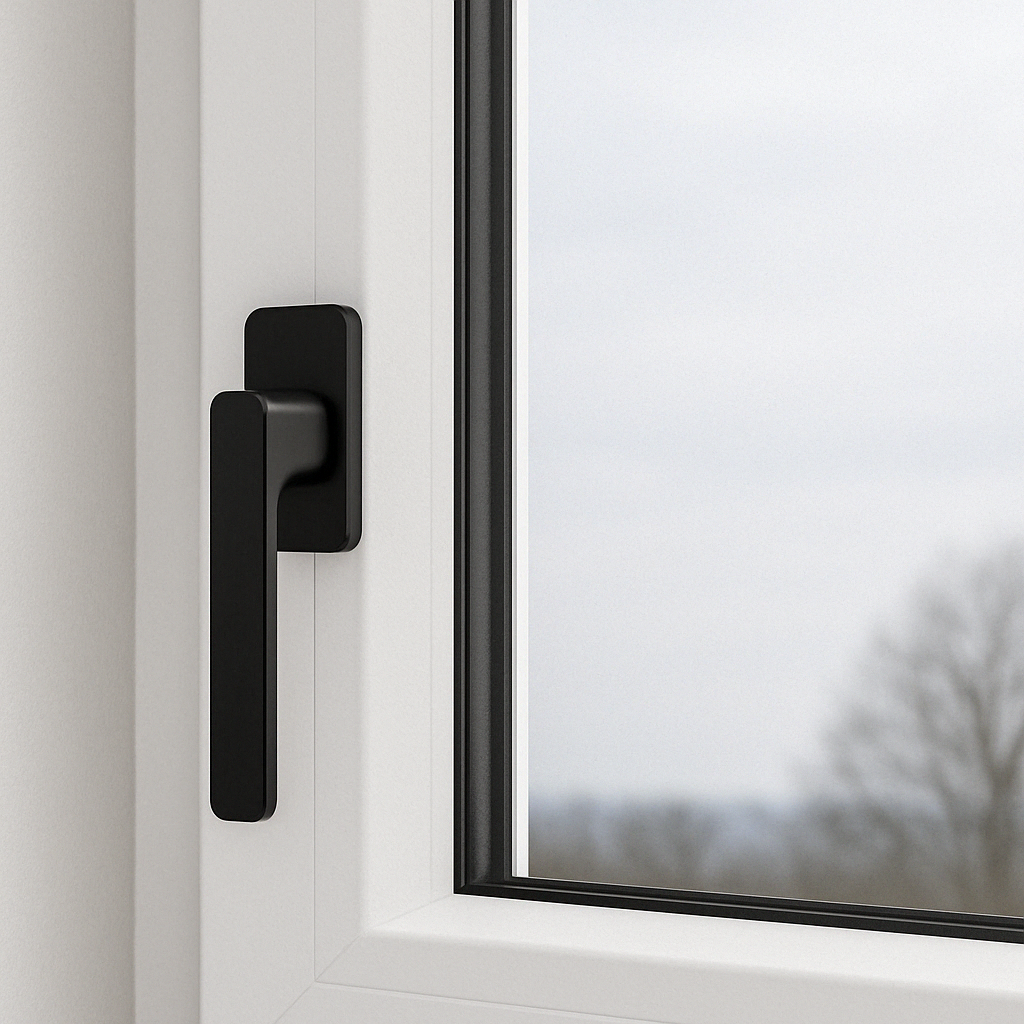 Erwin - Aluminum Schwarz - Fenstergriff / Rasterolive - Südmetall