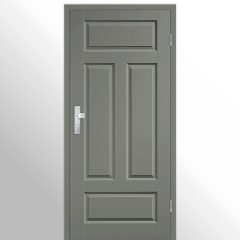 Elegance 04-Q Wohnungstüren / Schallschutztüren mit Zarge RAL 7037 Lavagrau