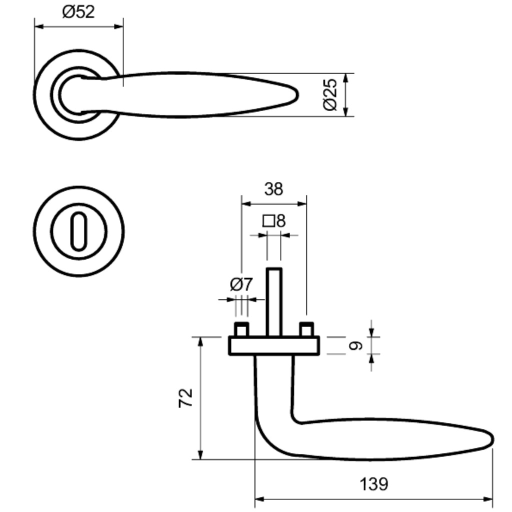 Adelaide - R  - Türdrücker / Rosettengarnitur - Südmetall
