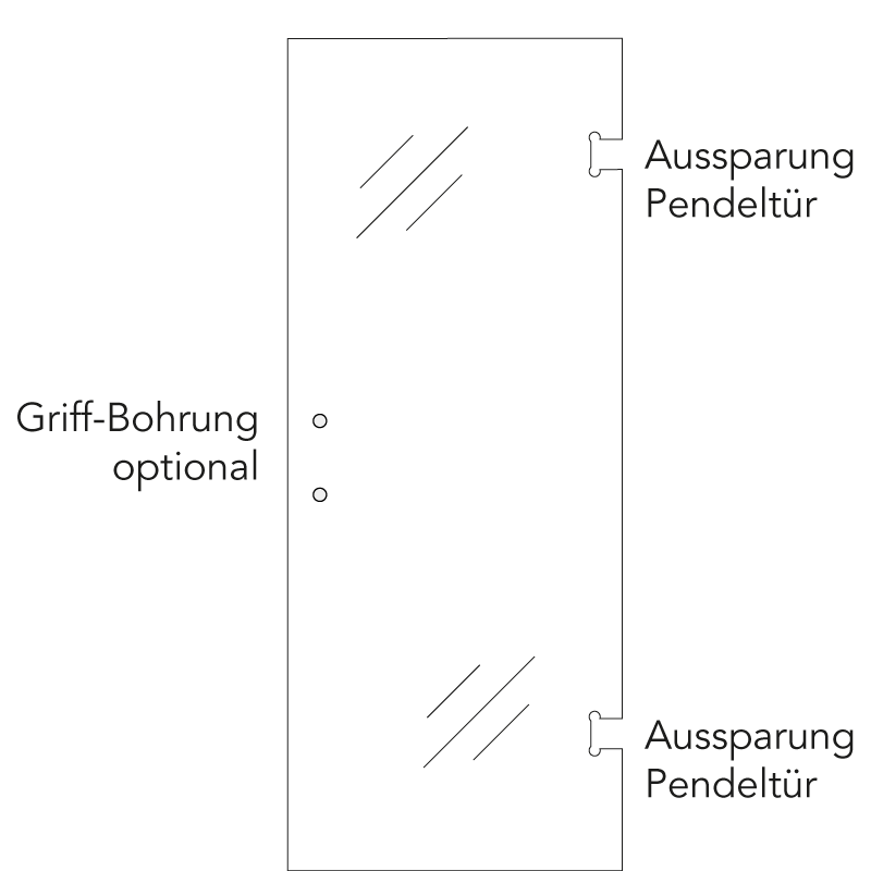 Pendeltür Rope Mattprint - Ganzglastür / Glastür