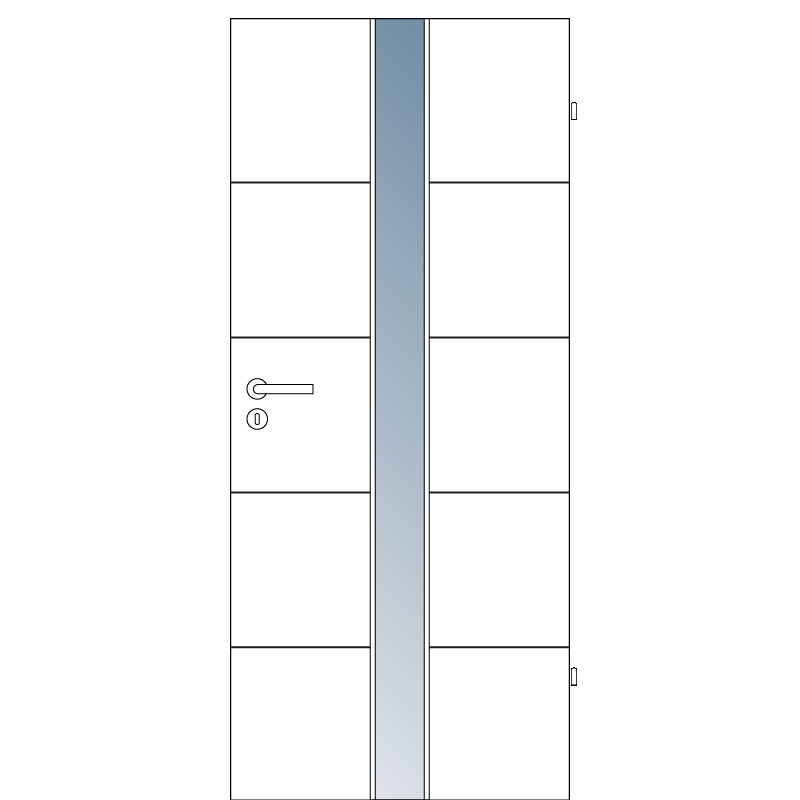 Mala 10 - Light 1-M - Holzglastür RAL 9003