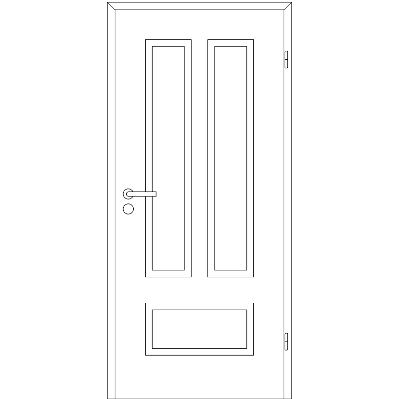 Cala 03-Q Landhaustür / Stiltür mit Zarge RAL 9003 CPL Weißlack