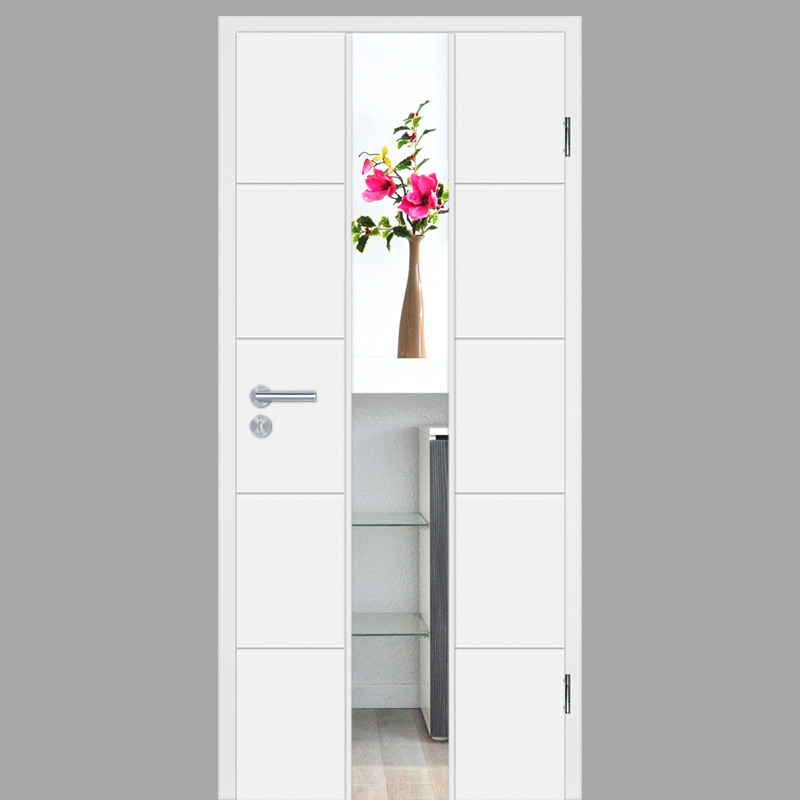 Tür, Schranktür, Vase, Blumen, integrierte Spiegelung