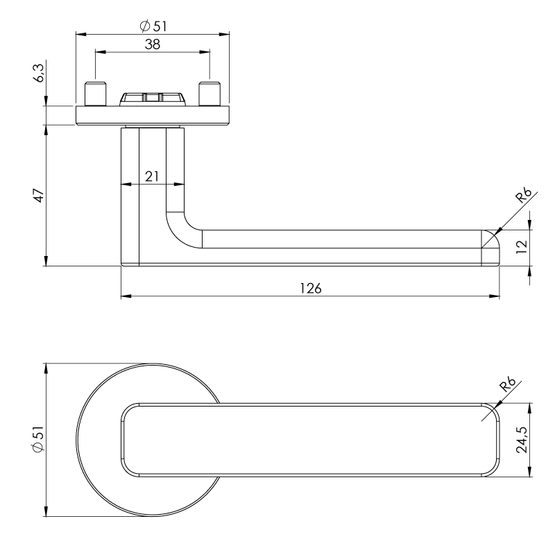 Vaya 265 Minimal Modern rund - Seidenweiß - Türgriff / Rosettengarnitur - Griffwerk
