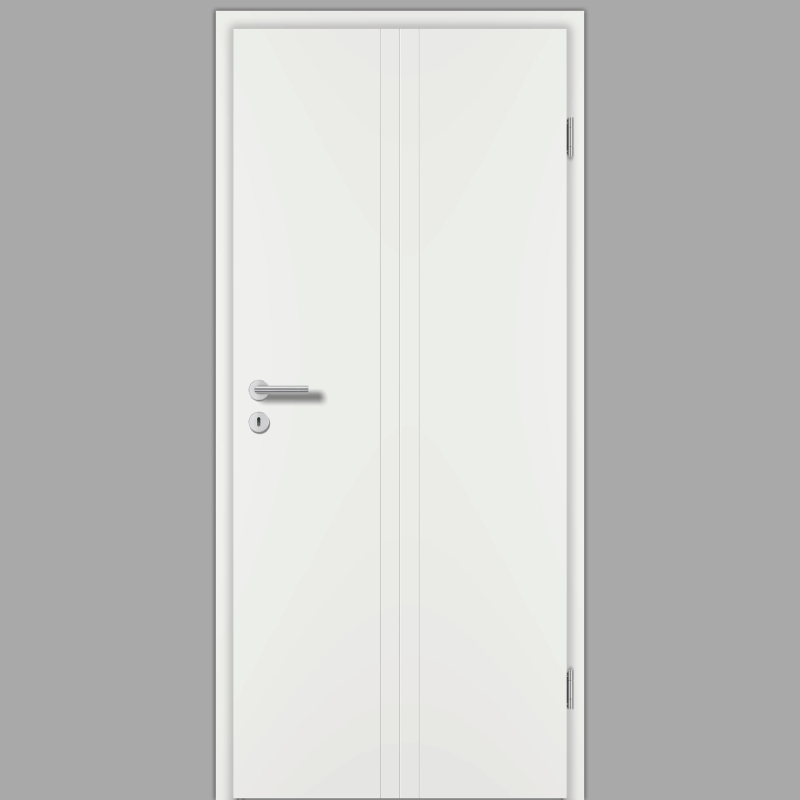 Riva RI11 Zimmertür / Innentür Weiss RAL 9016 mit Zarge CPL Weißlack