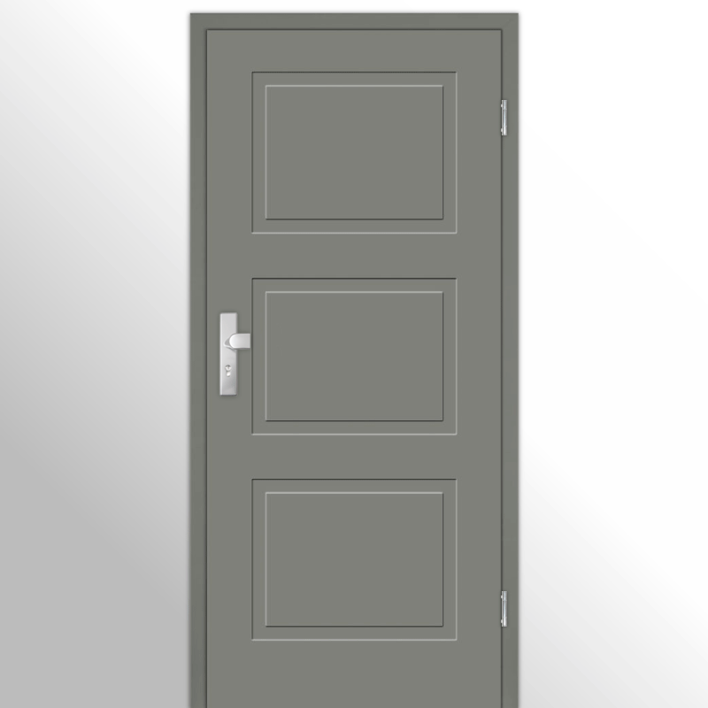 Cala 03 Wohnungstüren / Schallschutztüren mit Zarge RAL 7037 Lavagrau
