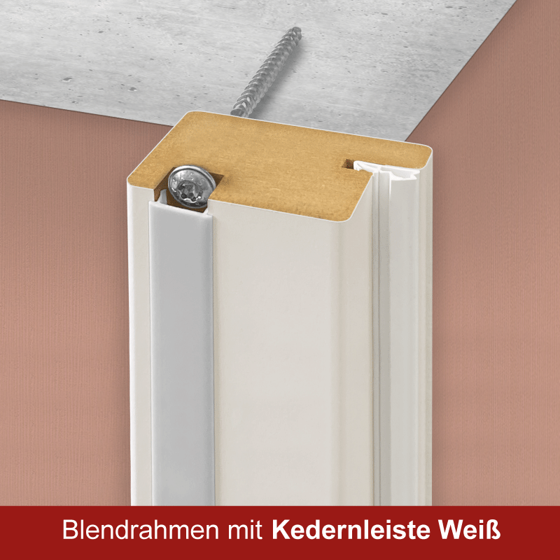 Weißlack 03 Blendrahmen / Aufschraubzarge für Wohnungstür CPL RAL 9003 Rundkante