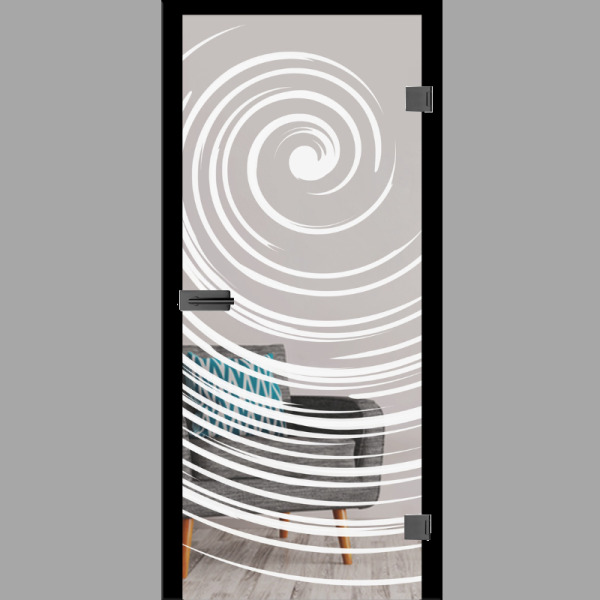 Swirl Mattprint - Ganzglastüren / Glastüren mit Zarge Komplettset - Erkelenz