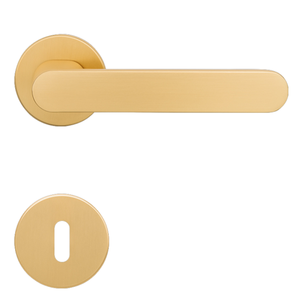 Aversa Round - Gold matt - Türdrücker / Rosettengarnitur - Griffwelt