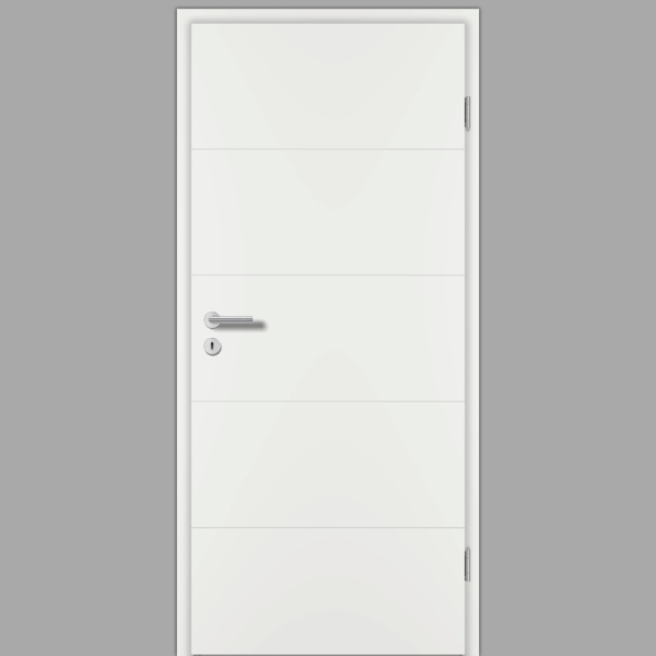 Riva RI1 Zimmertür / Innentür Weiss RAL 9016 mit Zarge CPL Weißlack