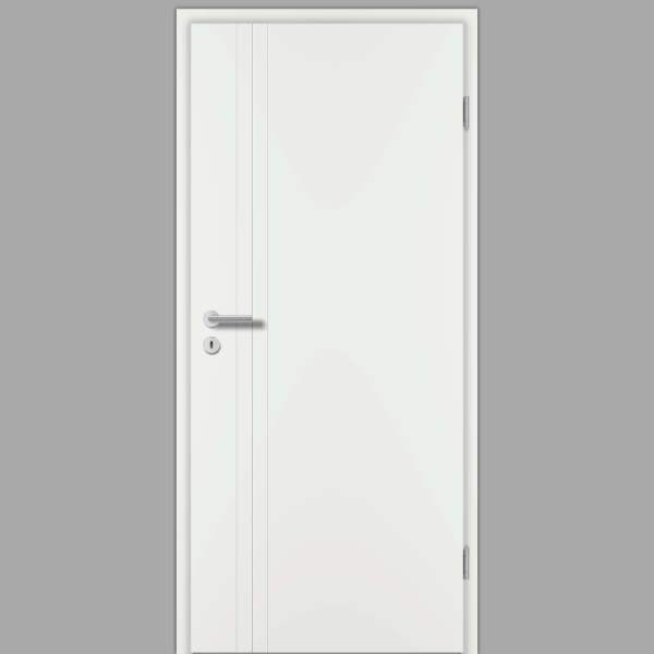 Riva RI10 Zimmertür / Innentür Weiss RAL 9016 mit Zarge CPL Weißlack