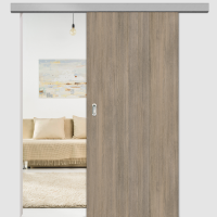 Lärche Dunkel Schiebetür - fühlbare CPL Oberfläche - Maserung Aufrecht Lärche Dunkel Schiebetür - fühlbare CPL Oberfläche - Maserung Aufrecht