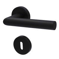 Moskau - R Schwarz matt - Türgriff / Rosettengarnitur - Südmetall - Cliprosette Moskau - R Schwarz matt - Türgriff / Rosettengarnitur - Südmetall - Cliprosette