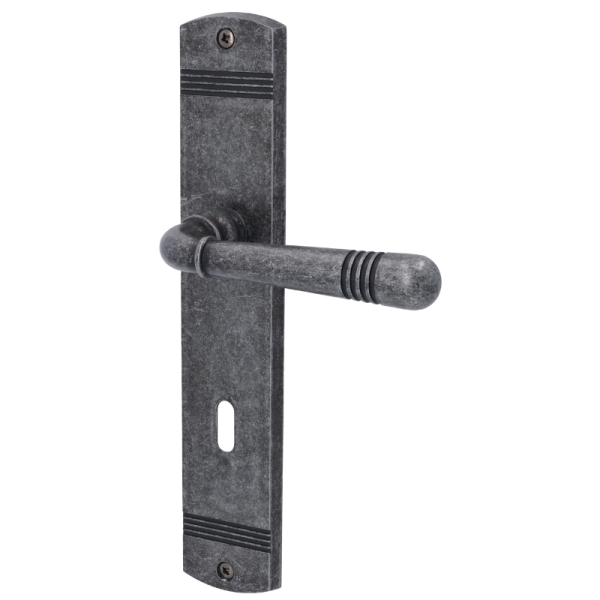 Saline-LS Antik grau - Türgriff / Langschildbeschlag - Südmetall