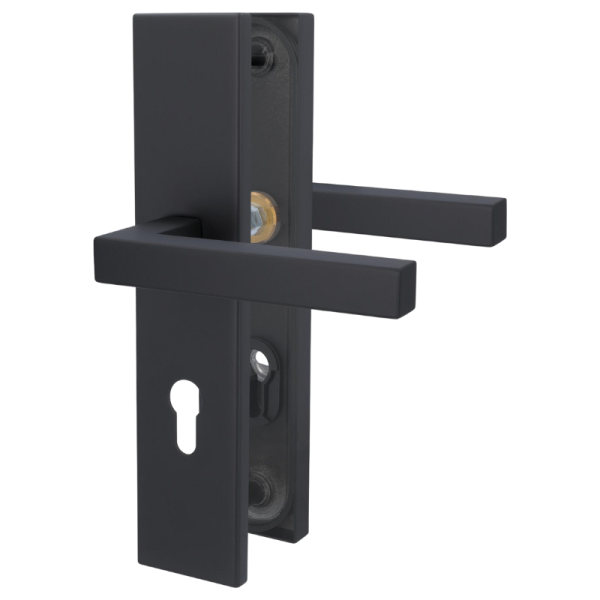 Sicura Galina II Square-LS/LS - Schwarz matt - Drücker/Drücker - Schutzbeschlag für Wohnungstüren Sicura Galina II Square-LS/LS - Schwarz matt - Drücker/Drücker - Schutzbeschlag für Wohnungstüren