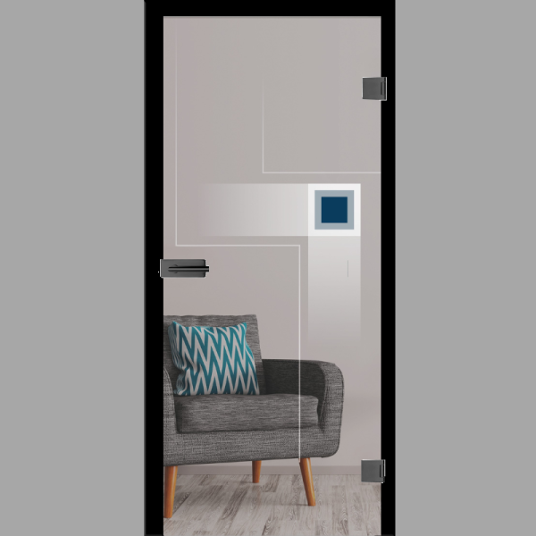 Corner 3 Mattprint - Ganzglastüren / Glastüren mit Zarge Komplettset - Erkelenz