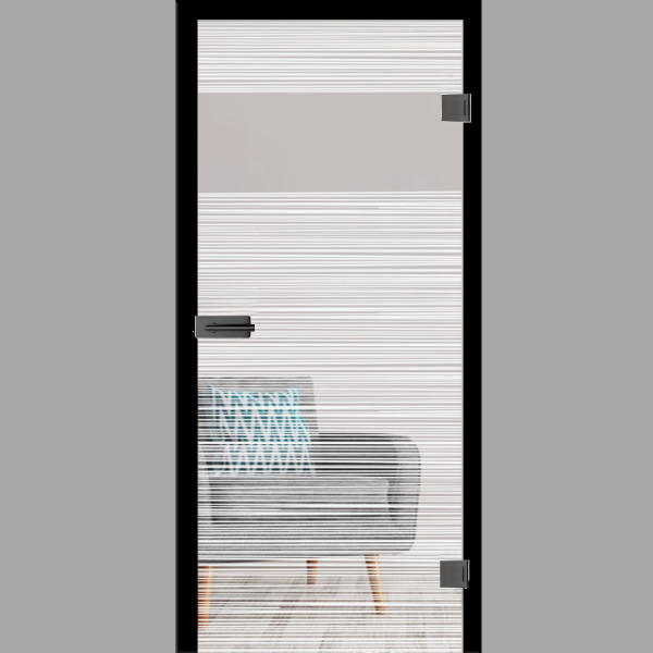 Streak 4 Mattprint - Ganzglastüren / Glastüren mit Zarge Komplettset - Erkelenz