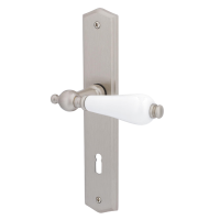 Poseidon-LS - Edelstahl-sat. / Keramik Weiß - Türdrücker / Langschildbeschlag - Südmetall Poseidon-LS - Edelstahl-sat. / Keramik Weiß - Türdrücker / Langschildbeschlag - Südmetall