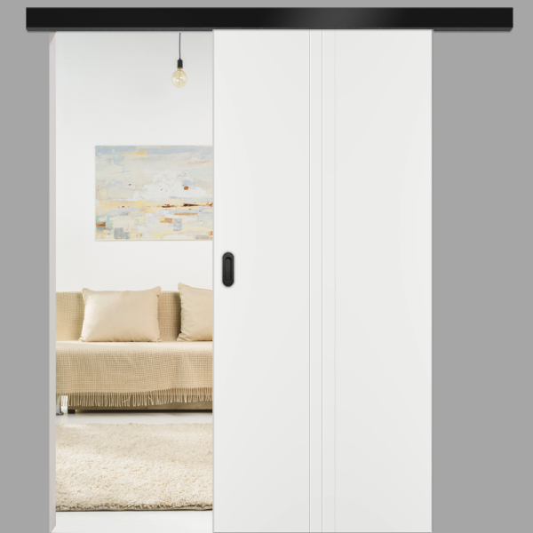 Riva RI11 Schiebetür vor der Wand - Designtür - RAL 9016 Verkehrsweiß