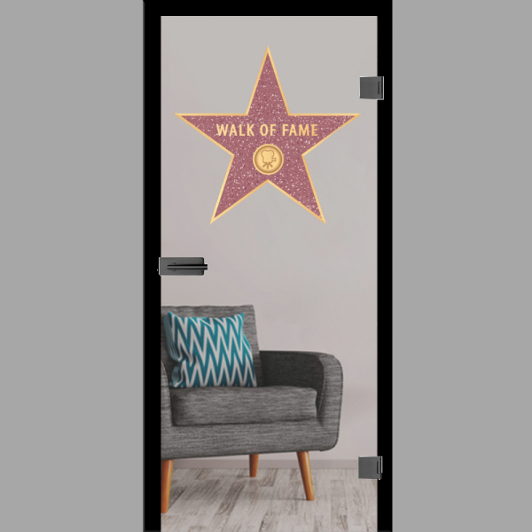 Walk of Fame Mattprint - Ganzglastüren / Glastüren mit Zarge Komplettset - Erkelenz