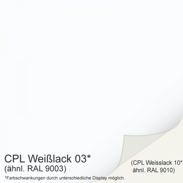 Weißlack 03 Mustertafel für Zimmertüren & Türzargen CPL RAL 9003