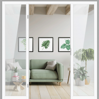 Windfang mit festem Seitenteil beidseitig , für Zimmertüren DIN links / Typ 7 Windfang mit festem Seitenteil beidseitig , für Zimmertüren DIN links / Typ 7